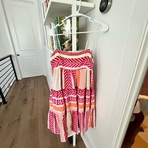 Anthropologie Pink and Orange Bubble Midi Sundress